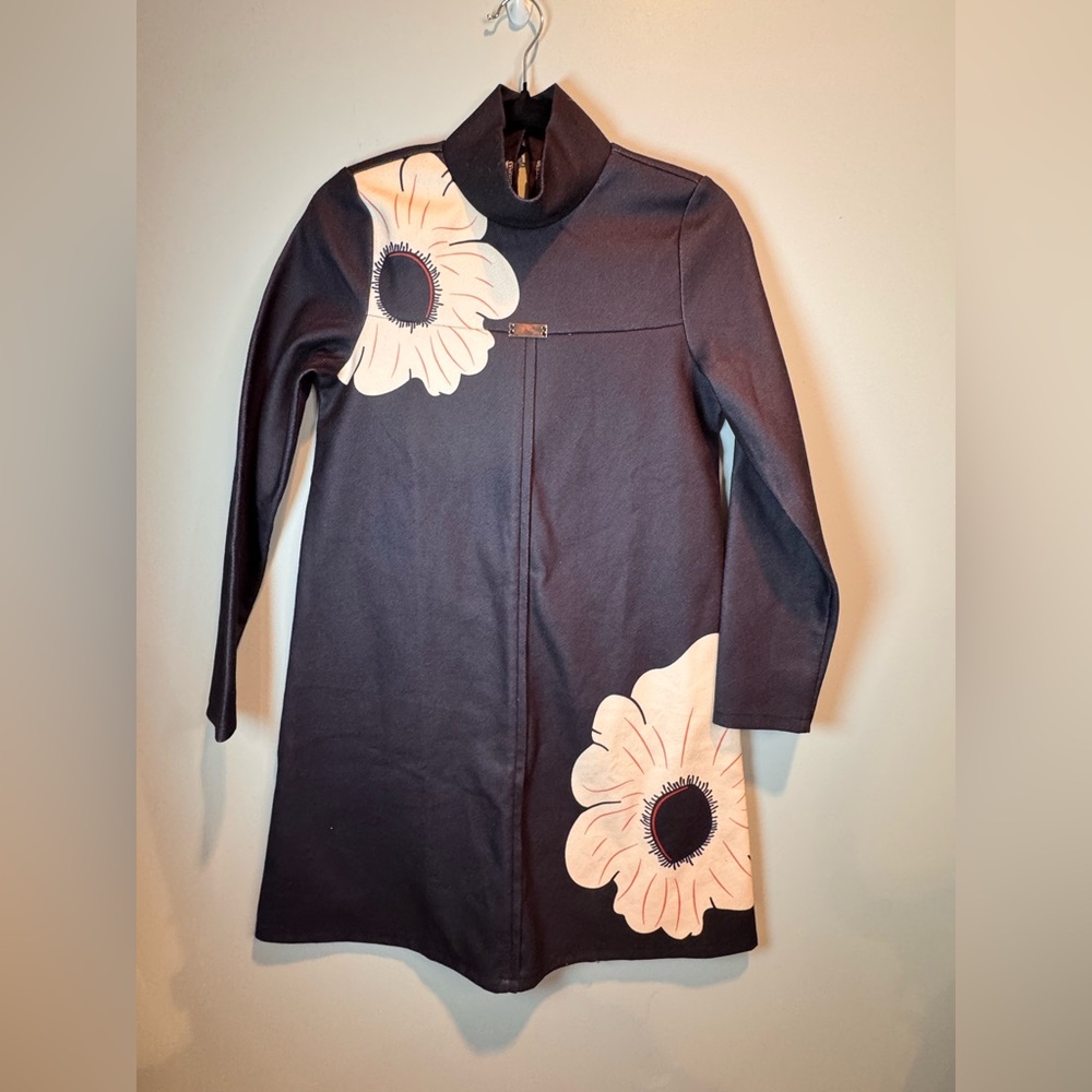 STYLEWE Navy Dress with Cream Floral Accents